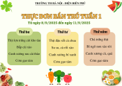 Thực đơn ăn bán trú Tuần 1